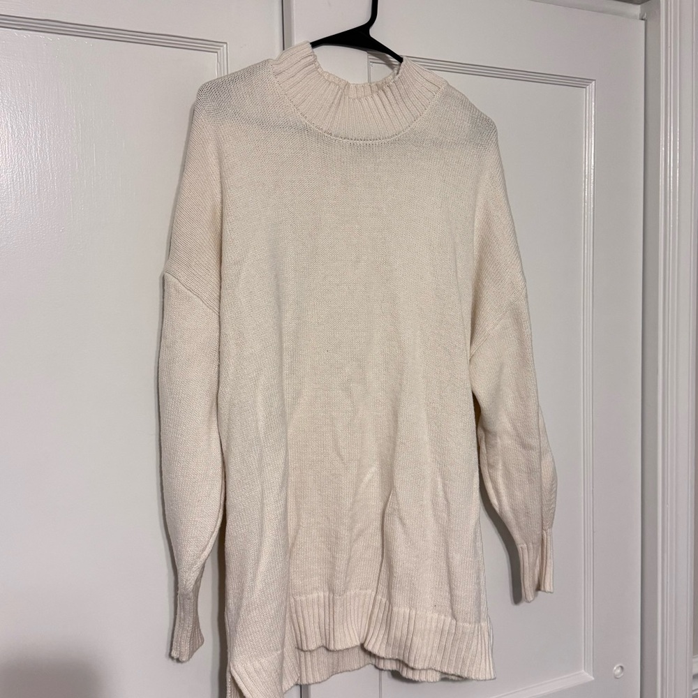 Lane Bryant Cream Turtleneck Tunic Sweater